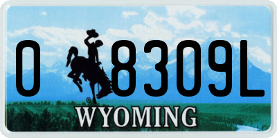 WY license plate 08309L