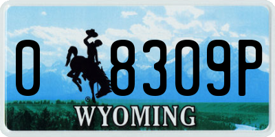 WY license plate 08309P