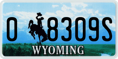 WY license plate 08309S