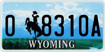 WY license plate 08310A