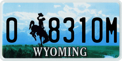WY license plate 08310M