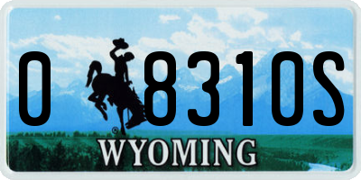 WY license plate 08310S
