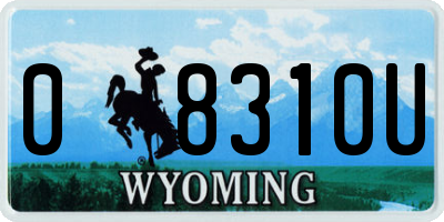 WY license plate 08310U