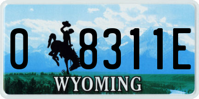 WY license plate 08311E