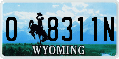 WY license plate 08311N