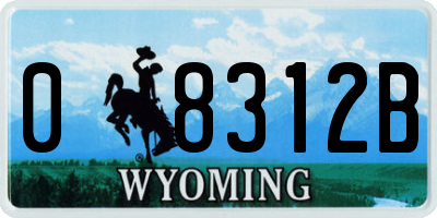 WY license plate 08312B