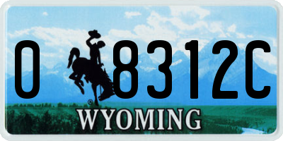 WY license plate 08312C