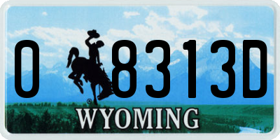 WY license plate 08313D