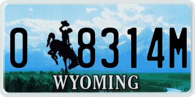WY license plate 08314M