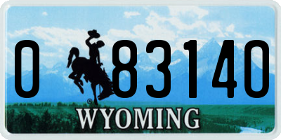 WY license plate 08314O