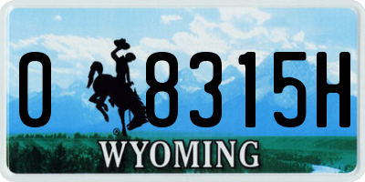 WY license plate 08315H