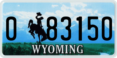 WY license plate 08315O