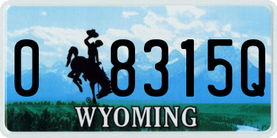 WY license plate 08315Q