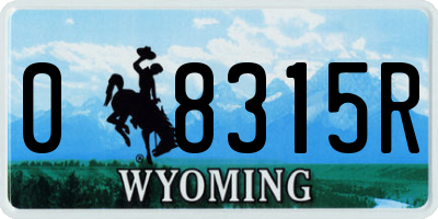 WY license plate 08315R