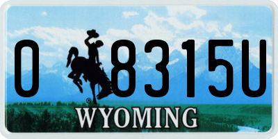 WY license plate 08315U
