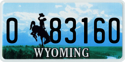WY license plate 08316O