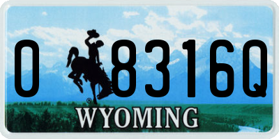 WY license plate 08316Q
