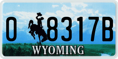 WY license plate 08317B