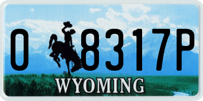 WY license plate 08317P