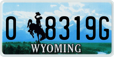 WY license plate 08319G