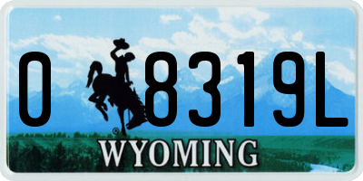 WY license plate 08319L