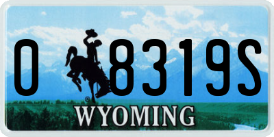 WY license plate 08319S