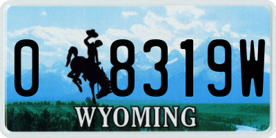 WY license plate 08319W