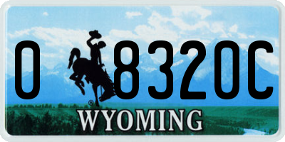 WY license plate 08320C