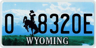 WY license plate 08320E