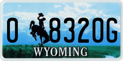 WY license plate 08320G