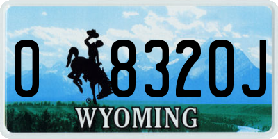 WY license plate 08320J