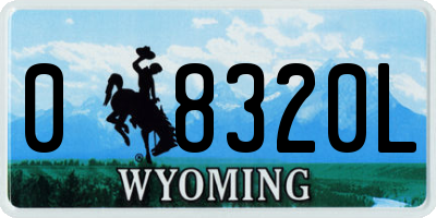 WY license plate 08320L