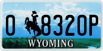 WY license plate 08320P
