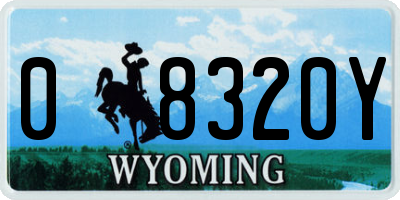WY license plate 08320Y