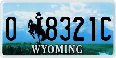 WY license plate 08321C