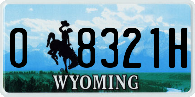 WY license plate 08321H