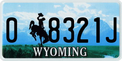 WY license plate 08321J