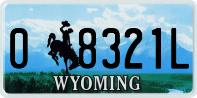 WY license plate 08321L