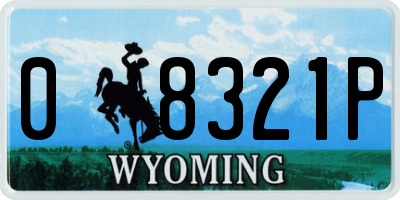 WY license plate 08321P