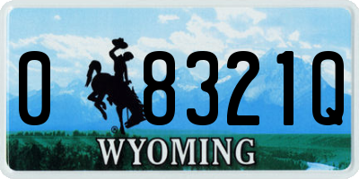 WY license plate 08321Q
