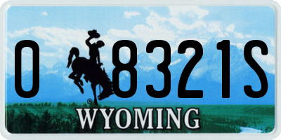 WY license plate 08321S