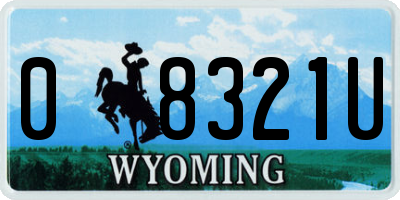 WY license plate 08321U