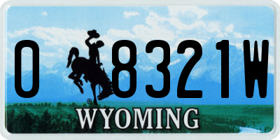 WY license plate 08321W