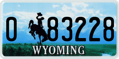 WY license plate 083228