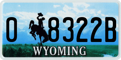 WY license plate 08322B