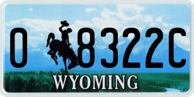 WY license plate 08322C