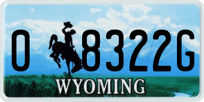 WY license plate 08322G