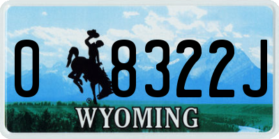 WY license plate 08322J