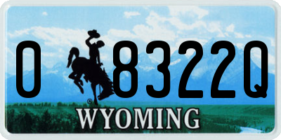 WY license plate 08322Q