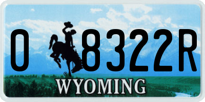 WY license plate 08322R